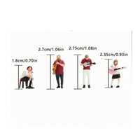 4 Pieces 1/64 Scale Band Figurines Instrument Players Musician Figurines
