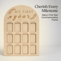 Baby Milestone Photo Frame, Wood, Modern Minimalist