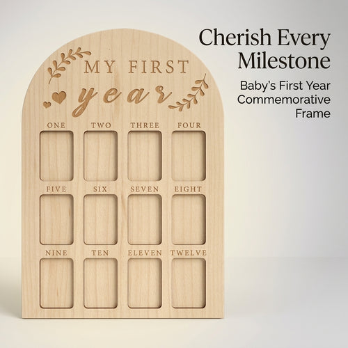 Baby Milestone Photo Frame, Wood, Modern Minimalist