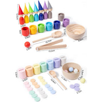 Color-Sorting Toy Sensory Color Sorting Toy Balls in Cups Game Preschool Learning for Toddlers, Home, Classroom
