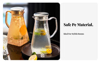 Large Capacity Water Carafe with Lid High Temperature Resistant Large Capacity Juice Jug Shatterproof Acrylic Cold Tea Kettle for Office Workers, Home