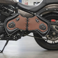 Saddle Embellishment with Rebellious-Gothic-Influenced Frame Trim Retro Motorcycle Accessory for    Riders, Street Riding