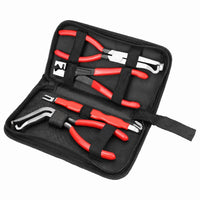 4 Pieces Zippered Case Automotive Specialty Pliers Set Plastic-Coated Handles 4 Piece Plier Kit Non-Slip Handle Plier Set for Mechanics, Car Repair, Garage