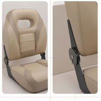 Boat Seat with Padded Backrest Fold-down Foldable Boat Seat Space-Saving Furniture for Cockpit