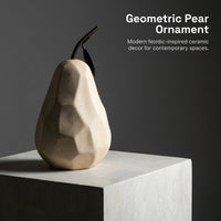 Fruit Sculpture Pear Ornament for Modern Living Room, Ceramic Fruit Sculpture Ge #variant:Beige with Dots