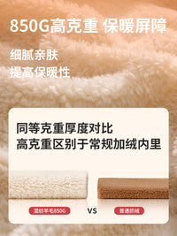 奥康秋冬中年老人棉鞋女居家用防滑包跟羊毛加绒保暖厚底男棉拖鞋