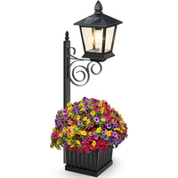 2-in-1 Solar Wall Lamp with Flower Pot Design for Garden and Patio