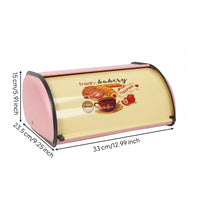Retro Bread Box Bakery Print Hinged-Top Loaf Box Countertop