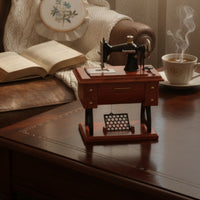 Vintage Mini Stitching Device Music Box Vintage Mini Stitching Device Music Box Tabletop Ornament for Collectors, Desk, Shelf, Display Cabinet