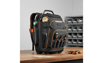 Rolling Tool Backpack Zippered Compartments Wheeled Tool Backpack Side Pockets