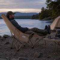 Moon Chair Outdoor Folding Camping Chair with 3-Position Adjustment, Portable High-Back for Picnic Beach Sketching
