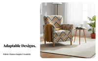 Nordic Design Upholstered highspine Chair Retro Design Upholstered highspine Armchair Comfortable Padding Single Sofa Thick paddinging for Cafe Owners, Homeowners, Readers, Living Room, Bedroom, perusing corner, Home Office