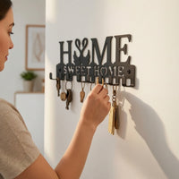 Wall-Mounted Key Holder Modern Wall Key Holder with Hooks Space-Saving for Foyer