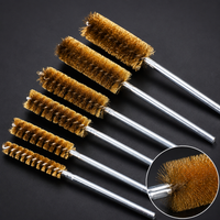 Round Head Copper/Stainless Steel Wire Brush for Metal Pipe Cleaning, Rust Removal, Deburring, and Polishing with Electric Drill