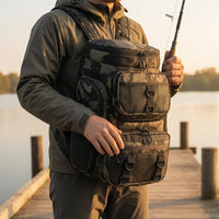 Waterproof Fishing Backpack Breathable Back Panel Fishing Backpack Oxford Textile