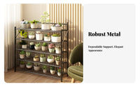 Multi-Tier Step Stand Floor-Standing Plant Rack assembly-withexternal installationlystanding for Balcony, Patio