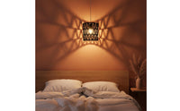 Handmade Woven Lampshade Decorative Rattan Design Light Shade Hollow Weave Design Woven Light Shade Easy to Install for DIY Enthusiasts, Dining Room, Bedroom, Restaurant, Kitchen Island