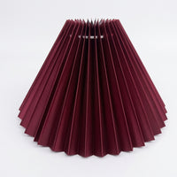 Ceiling Lamp Shade with Burgundy Pleated Material Design for Living Room Decor, Replacement for Table and Floor Crimped