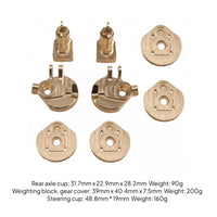 1/12 Scale Crawler Axle Parts CNC Machined Brass Steering Steering Joint Set Brass RC Axle Housing Kit for Rock Crawling