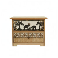 Wooden Desktop Cabinet Rectangular Countertop Organizer Box Solid Wood