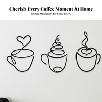 3 Pieces Coffee Cup Wall Decor Housewarming Gift Home Decoration Modern Look Rustic Accent for Cafe Owners, Homeowners, Bedroom