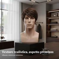 Realistic Male Head Model Long-Lasting Fiberglass Construction for Salon