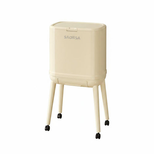 Rolling Garbage Bin with Lid Large Capacity for Bathroom, Living Room