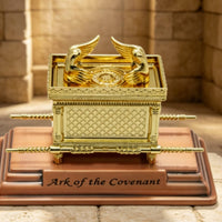 Metal Ark of the Covenant Figurine Electroplated Religious Decor Lattice-Pattern