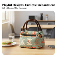 Floral Pattern Tote Lightweight Floral Print fastenered Pouch Reusable for outsideing