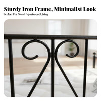 Extendable Sofa Bed Versatile-Use Metal Pullout Sofa Bed European Design Wrought Iron Daybed for Apartment Dwellers, Guests, Bedroom, Dormitory