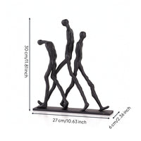 Abstract Human Statue Nordic Metal Sculpture Black for Console Table, Homeowners