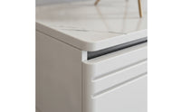 Marble-Texture Extendable TV Stand Modern TV Cabinet with Drawers Low-Height Media Console with Shelves Floor-Standing for Living Room, Small Apartments