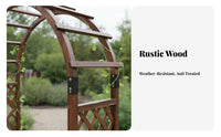 Garden Support Arch Weather-resistant Wooden Garden Arch with Gate Sturdy Construction Climbing Plant Trellis Decorative Entryway Suitable for Gift Giving Home Decoration