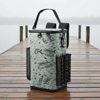Tackle Backpack with Rod Holders EVA Hard-Shell Fishing Backpack Fishing Gear Bag Two Shoulder Straps Zippered Top
