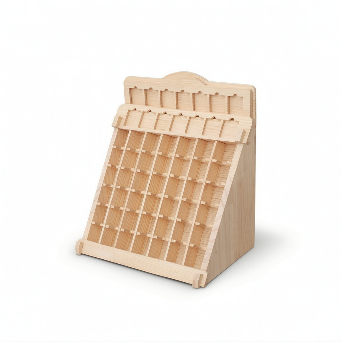 Card Display Rack with Dividers Stable Wooden Display Stand Versatile Organizer for Desk