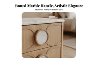 Single-Drawer End Table Minimalist aesthetic Nightstand Stone-Look Top Multi-Purpose for Homeowners, Students