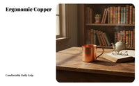 Artisan-Made Copper Mug Creative Design Retro Copper Mug with Handle Long-Lasting Brass Beer Cup for Vintage Enthusiasts, Tea Drinkers, Home Bartenders, Gifting, Party, Parties, Kitchen