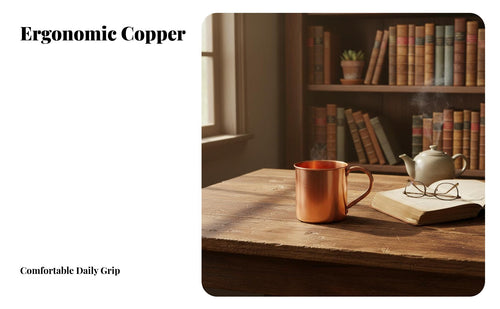 Artisan-Made Copper Mug Creative Design Retro Copper Mug with Handle Long-Lasting Brass Beer Cup for Vintage Enthusiasts, Tea Drinkers, Home Bartenders, Gifting, Party, Parties, Kitchen