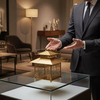 Tabletop Pavilion Ornament Intricate Pavilion Portable for Living Room, Shelf