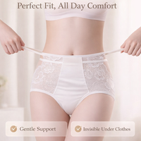 High Waisted Knickers for Women with Lace Trim and Control, Breathable Briefs Underwear with Gusset, Soft Ladies for Everyday Wear