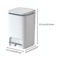 Gold Trim Press Top Bin Large Capacity Step-on Pedal Bin Stylish Design