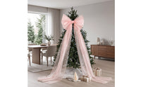 Flowing Diaphanous Bow with Drapes Oversized Christmas Tree Bow Large Decoration Elegant for Wedding, Party Backdrop