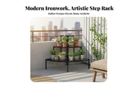 3-Tier Stepped Plant Shelf Stable Load-Bearing 3-Tier Plant Stand Heavy Duty