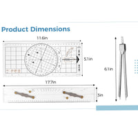 4-Piece Nautical Navigation Tool Set with Divider and Protractor
