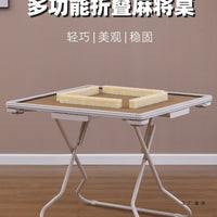 新款可折叠式麻将桌移动家用手搓四方桌手动棋牌桌子小户型麻雀台