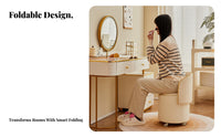 Wheeled Storage Stool 360° Swivel Rolling Storage Chair Scratch Resistant