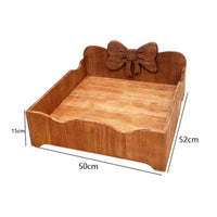 Wooden Feline Bed Cute Ribbon Small Dog Bed Retro Design for Felines