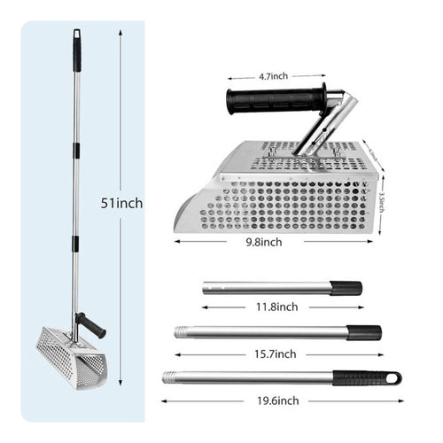 Sand Rake Stainless Steel Detachable Handle Rake Curved Body