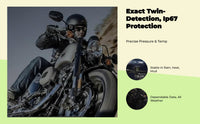 Tire Pressure Gauge, cordless Motorcycle TPMS, immediate alert, LCD Display, Waterproof, Two-Wheeler