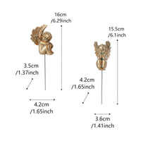 2 Pieces Angel Garden Stakes Micro-Landscape Accessory Cherub Plant Pot Stakes